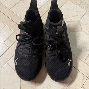 Puma Black Mesh Athletic Shoes with Sock-Like Collar